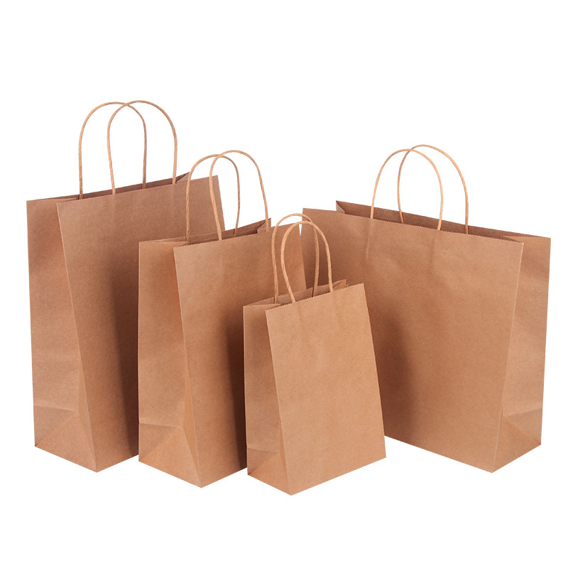 Kraft paper hand-held gift paper bags customized clothing shopping paper bags food takeout packaging bags customized printing logo Item Picture