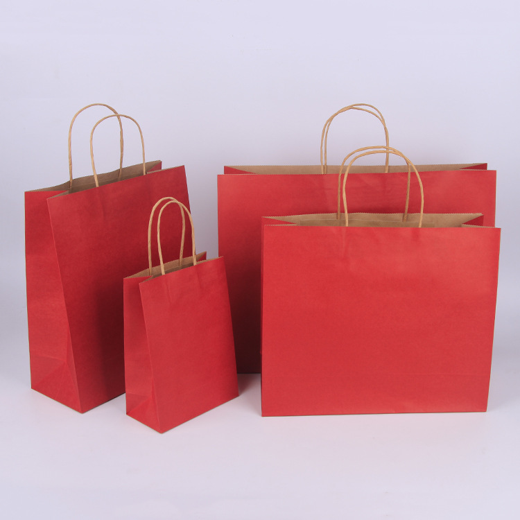 Kraft paper hand-held gift paper bags customized clothing shopping paper bags food takeout packaging bags customized printing logo Application Scenario