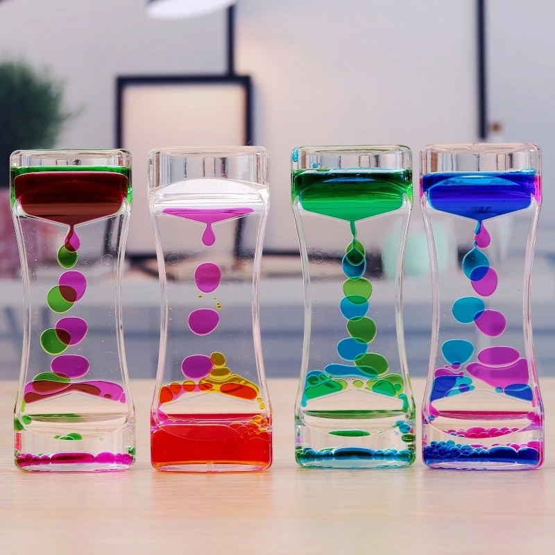 New Xiaomei Waist Dynamic two-color oil leakage and dripping home hourglass handicraft display piece Creative home oil leakage display piece full figure