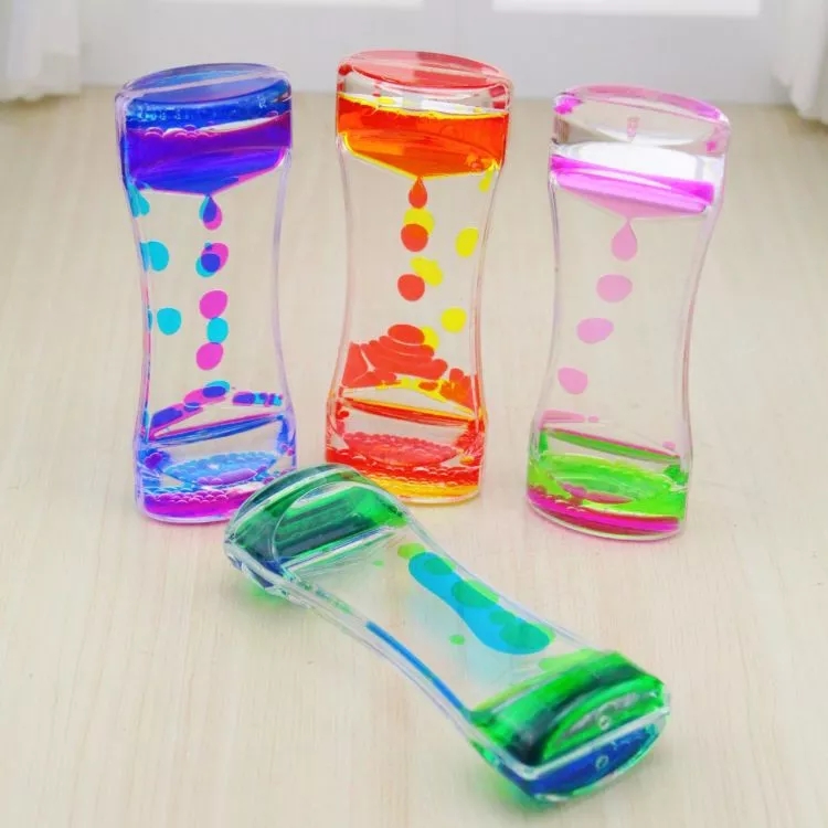 New Xiaomei Waist Dynamic two-color oil leakage and dripping home hourglass handicraft display piece Creative home oil leakage display piece Specification drawing