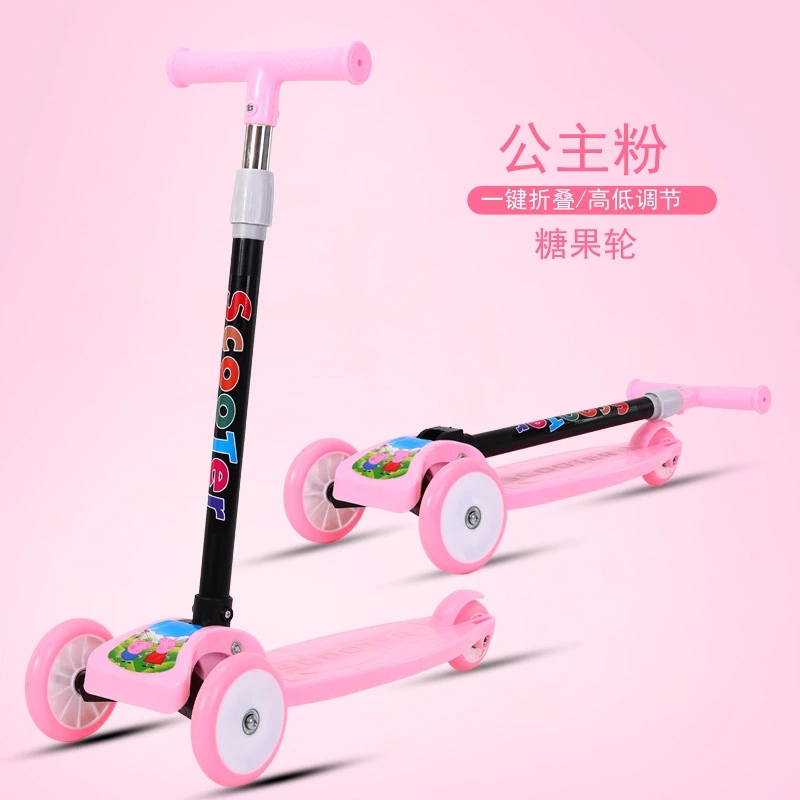 Factory direct sales of new folding meter-tall children's scooters, 2-8 years old three-wheel flashing skateboard swing scooters and baby walkers Specification drawing