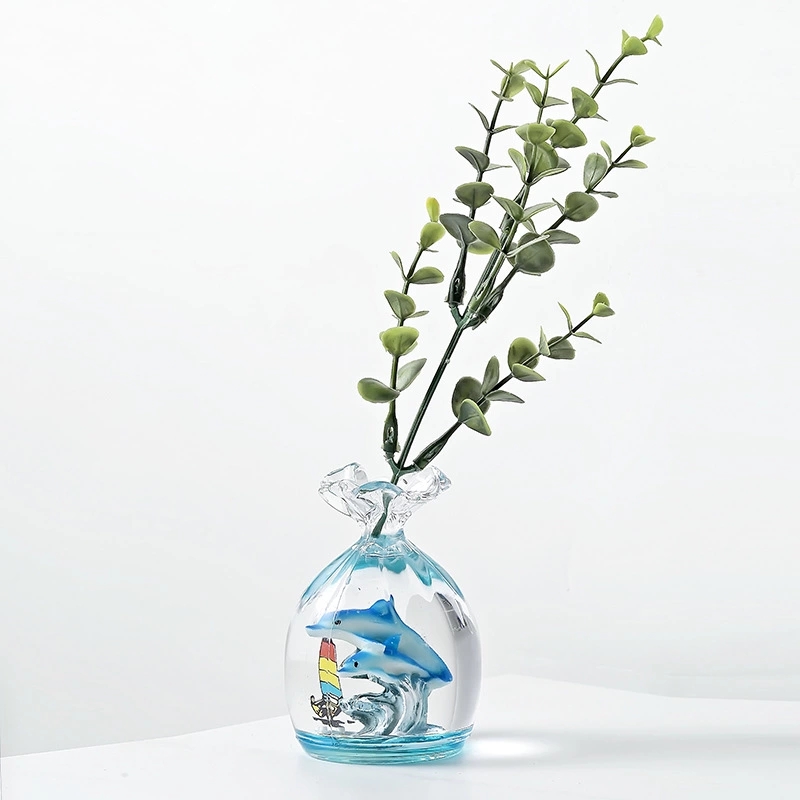 Creative Mediterranean acrylic oil-drop pen holder as a gift, student desktop Marine animal pen holder wholesale Specification drawing