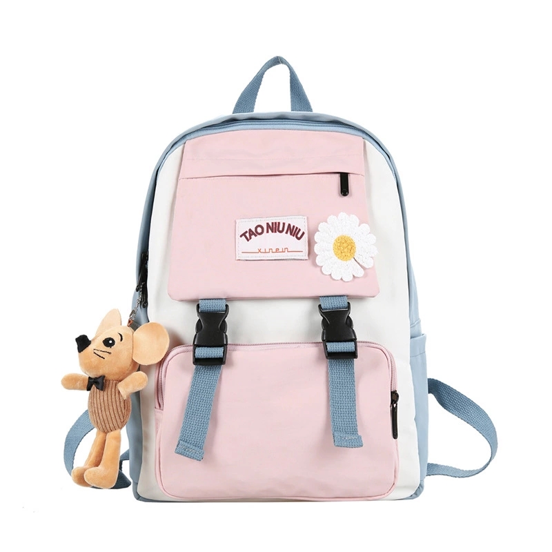 The Korean version of the "Little Daisy" ins style high school backpack for girls from Harajuku, ulzzang, is a backpack for middle and junior high school students and Hyuna Specification drawing