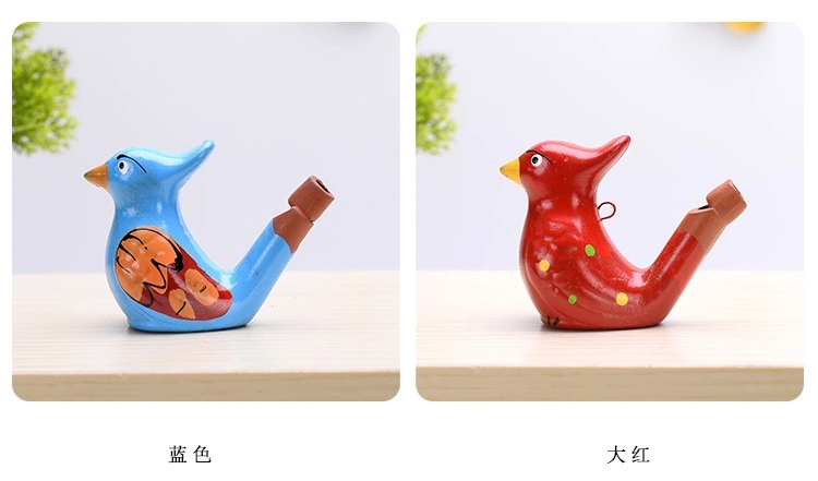 Painted purple clay pottery waterbird whistles with ropes and water, temple fair street stalls, tourist souvenirs, scenic area souvenirs Item Picture