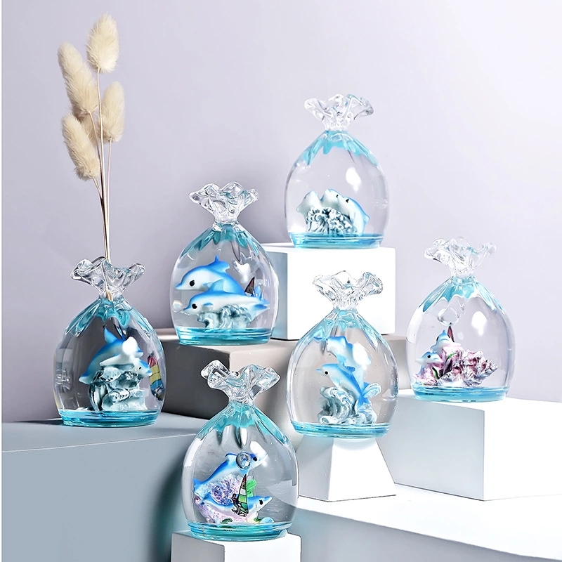 Creative Mediterranean acrylic oil-drop pen holder as a gift, student desktop Marine animal pen holder wholesale full figure