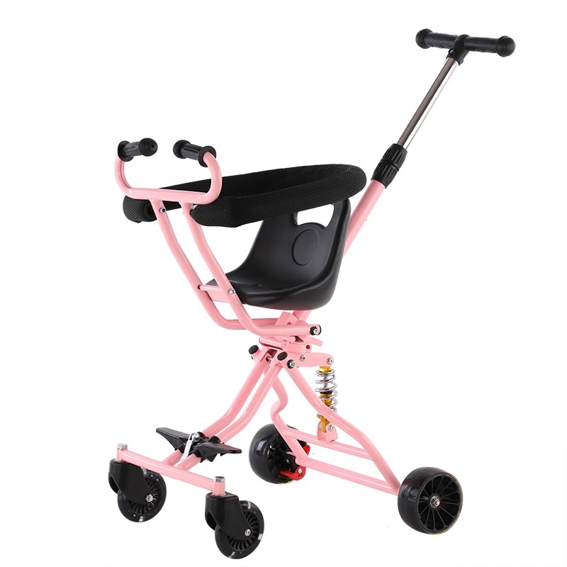 A handy tool for strolling kids, a simple and lightweight folding four-wheel stroller for children aged 2 to 5 with anti-rollover features Item Picture