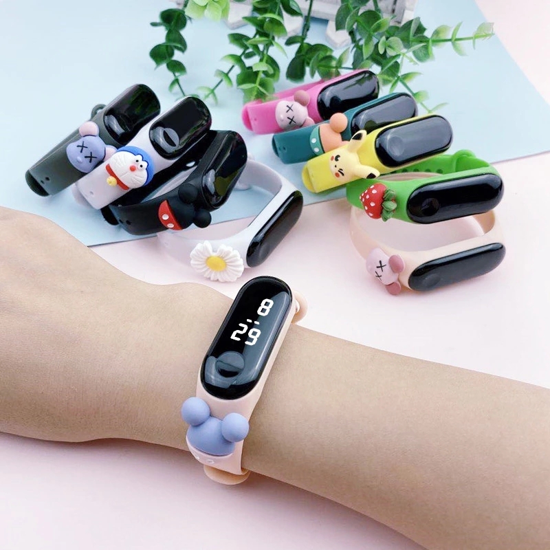 A popular led Mi 3 doll watch strap for foreign trade, an electronic watch with a Korean version, creative children's and students' waterproof touch watch strap full figure