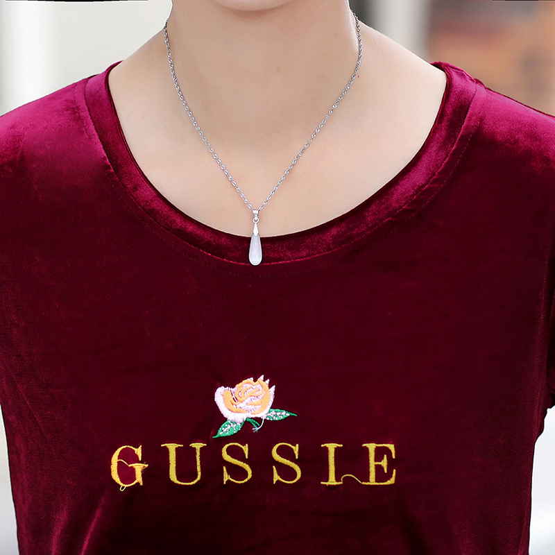 Three-piece set for middle-aged and elderly women's clothing in Spring and autumn 2019: Mom's wear, velvet suit, casual and fashionable women's sportswear Item Picture