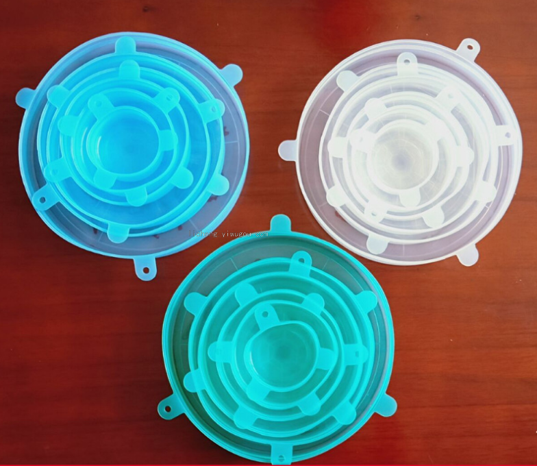 Gel de silicona fresh cover cocina multifunción 6 piezas juego de plástico de silicona bowl cover details Picture