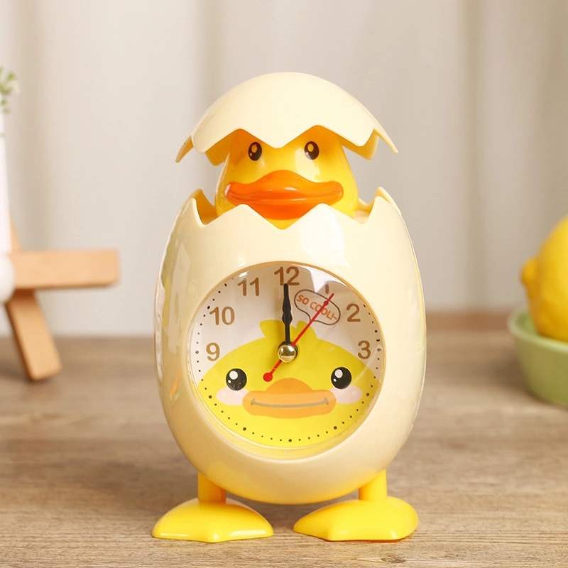Creative cartoon eggshell chicken alarm clock, student gift, children's bedroom bedside display, birthday present for kids details Picture