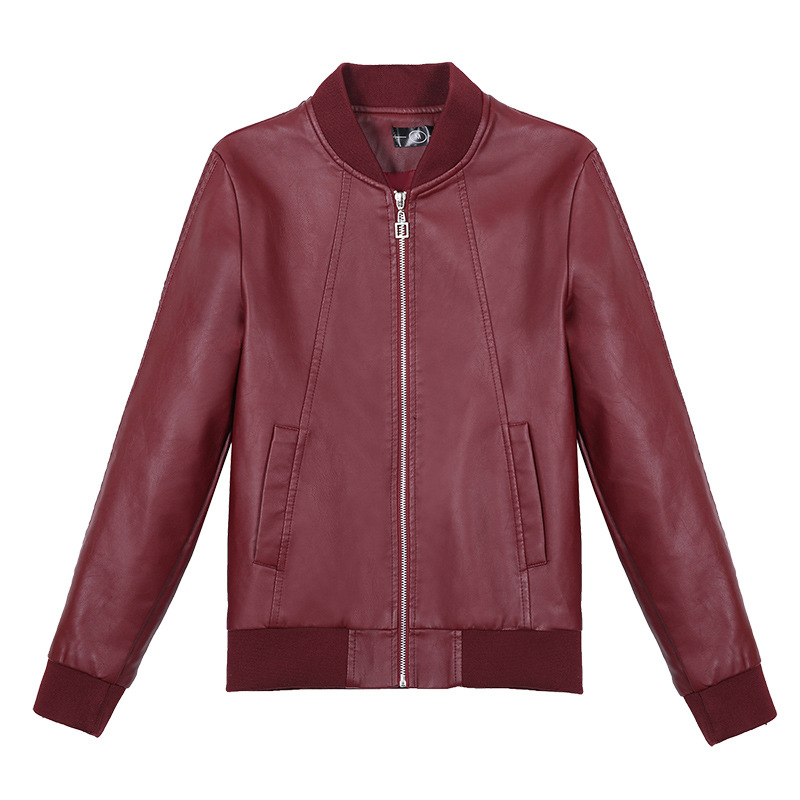 New autumn and winter leather jackets for women, short PU leather jackets with added fleece and thickening, large-sized slim-fit motorcycle suits, and casual small jackets Item Picture