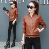 New autumn and winter leather jackets for women, short PU leather jackets with added fleece and thickening, large-sized slim-fit motorcycle suits, and casual small jackets Specification image