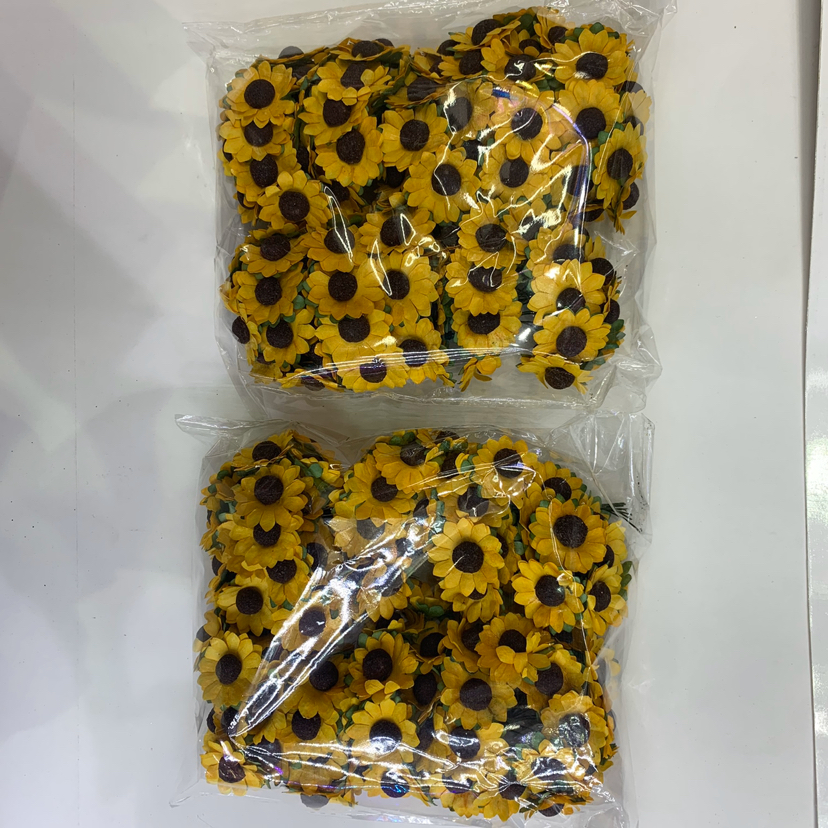 3.5cm小号太阳花纸花向日葵贺卡礼品盒小配件纸花产品图