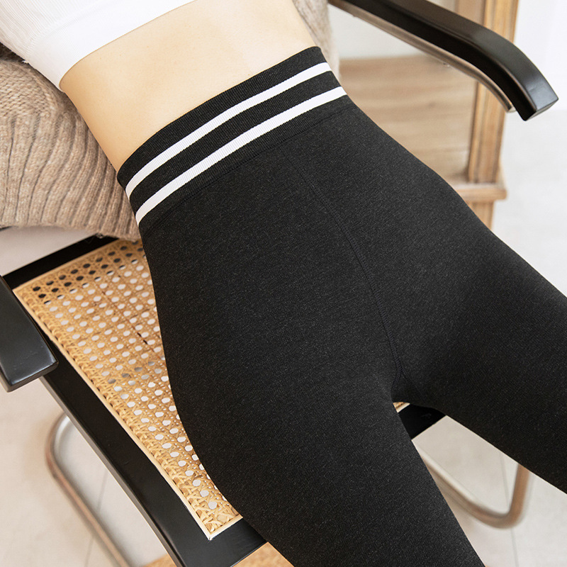 Autumn and winter velvet warm leggings for female outer wear elastic plastic slimming yoga foot one-piece pants 260g full figure