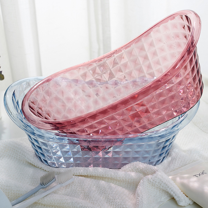 Plastic storage baskets, bathroom, cosmetics storage baskets, kitchen tabletop, transparent bathtub storage boxes details Picture