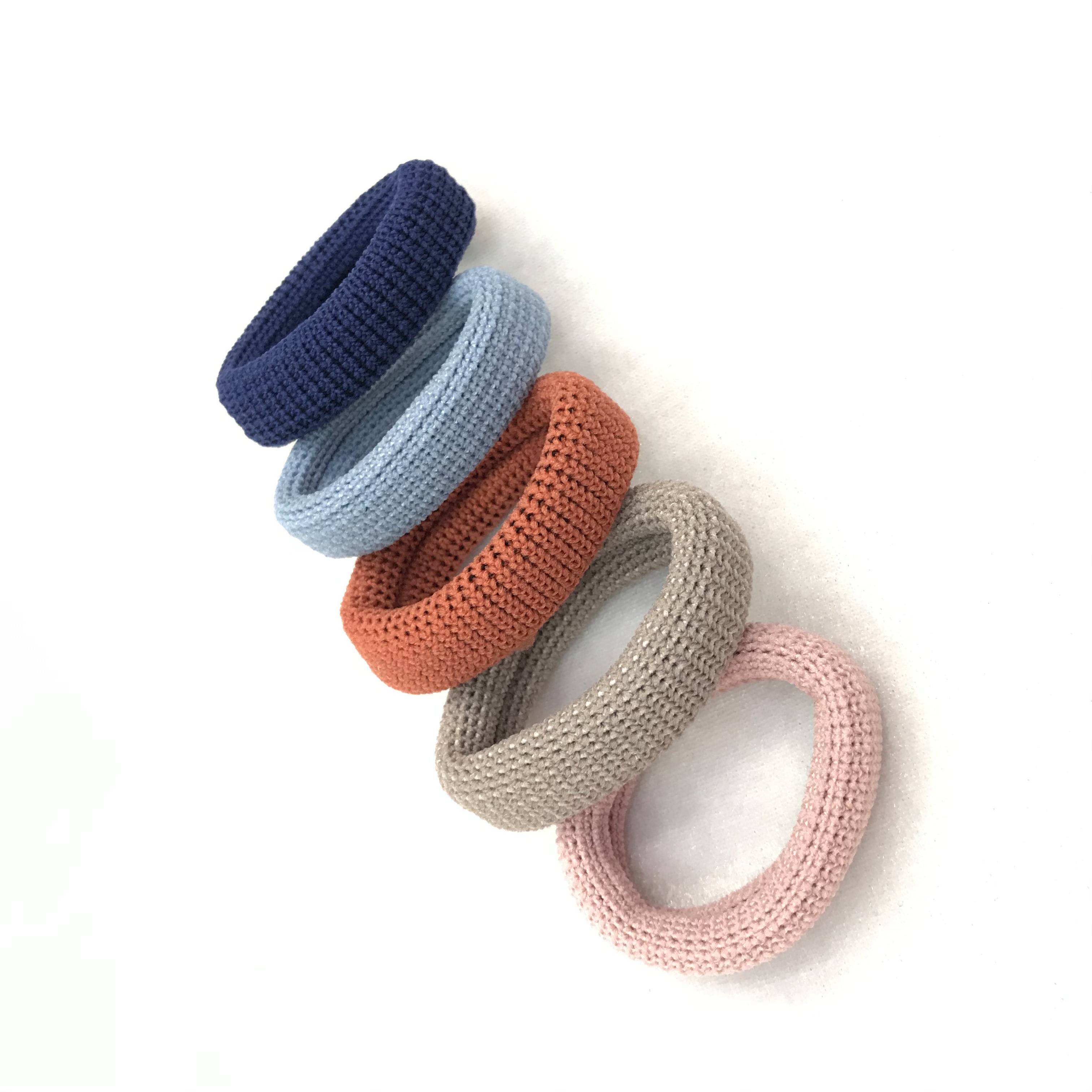 New nylon jacquard cornflower small lattice high stretch rubber band headband 20 packs thumbnail