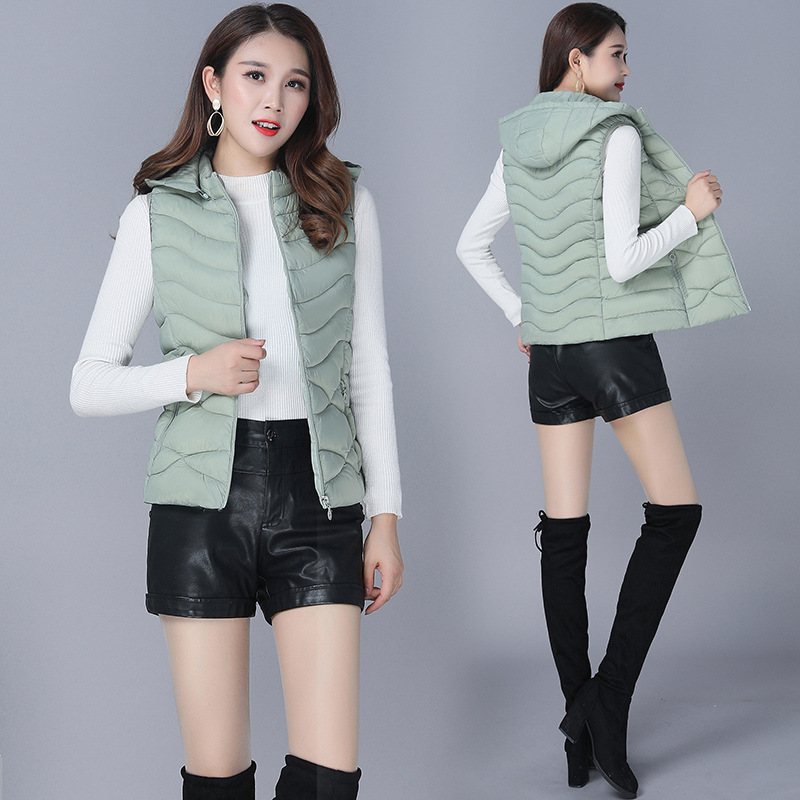 Short jacket women's Spring/Autumn 2020 new style waistcoat, loose lapel bread jacket, down cotton vest coat details Picture