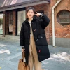 The 2020 winter new Korean style fashionable loose slimming mid-length hooded cotton-padded jacket with horn buttons for women Specification image