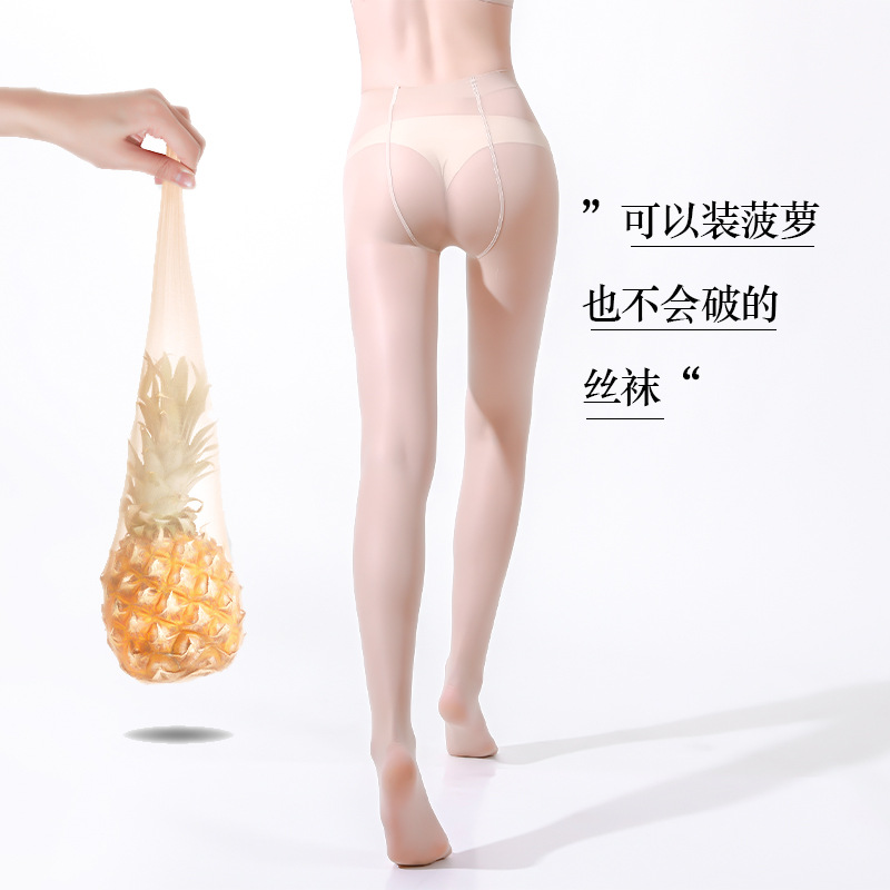 Summer's popular pineapple stockings, a must-have for bare legs, women's thin anti-snagging velvet stockings, tear-resistant, one piece for hair replacement