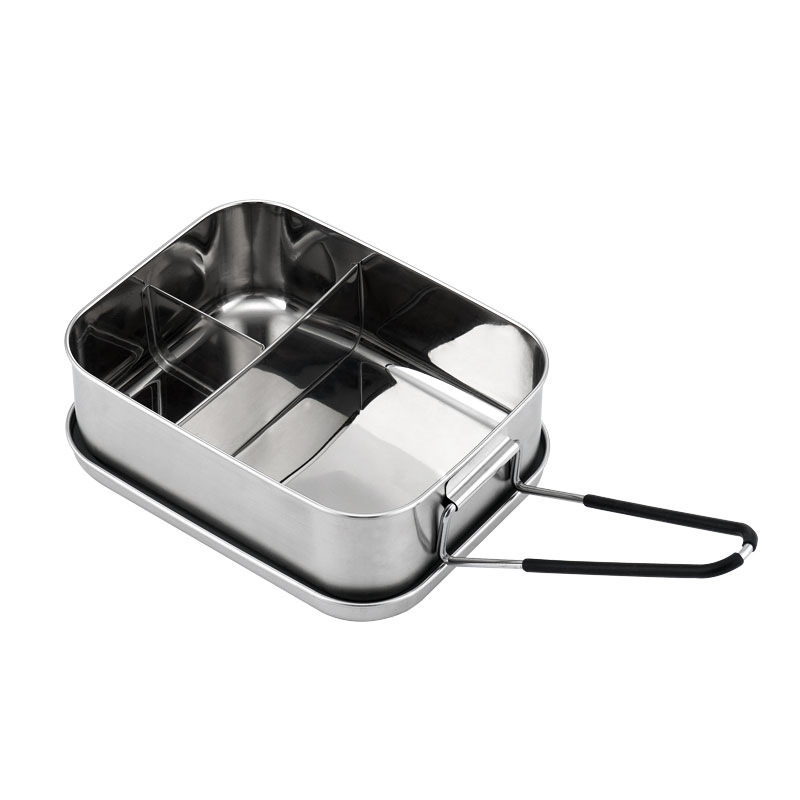 304 stainless steel square lunch box, school and work lunch box, canteen compartment-separated portable and multi-specification lunch box Application Scenario