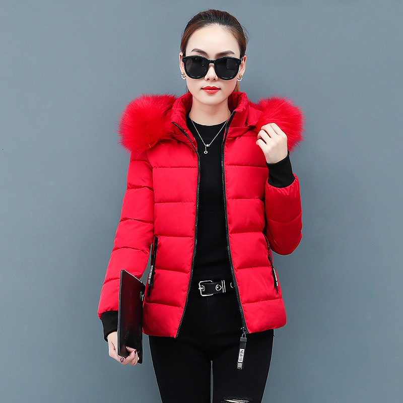 In 2020, short down cotton-padded jackets for women's winter wear, fitted and thickened, with large fur collars and plus-size cotton-padded clothes are in vogue Specification image