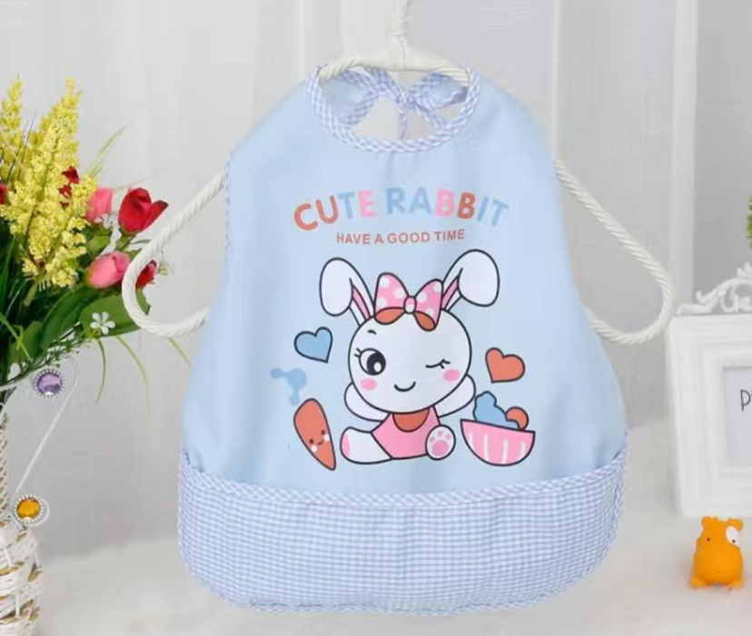 宝宝围嘴围裙防水无袖儿童背后系带吃饭衣宝宝防水围兜