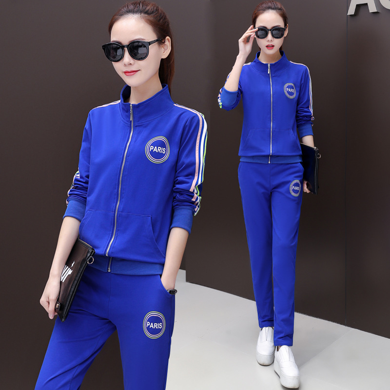 Two-piece sportswear set for women, 2020 new Korean spring style, fashionable long-sleeved sweatshirt for women, sportswear for spring and autumn Application Scenario