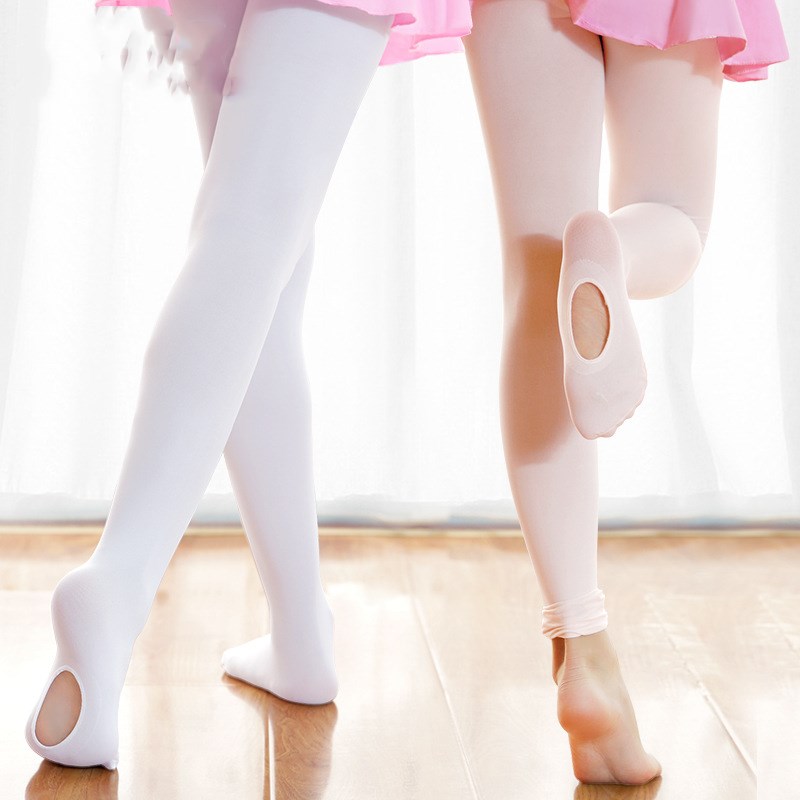 Children's dance socks, spring and autumn thin hole-digging tights, multi-functional pantyhose for children's ballet practice and grading details Picture