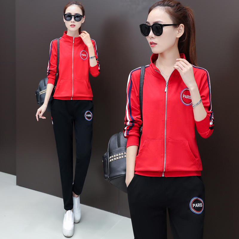 Two-piece sportswear set for women, 2020 new Korean spring style, fashionable long-sleeved sweatshirt for women, sportswear for spring and autumn details Picture