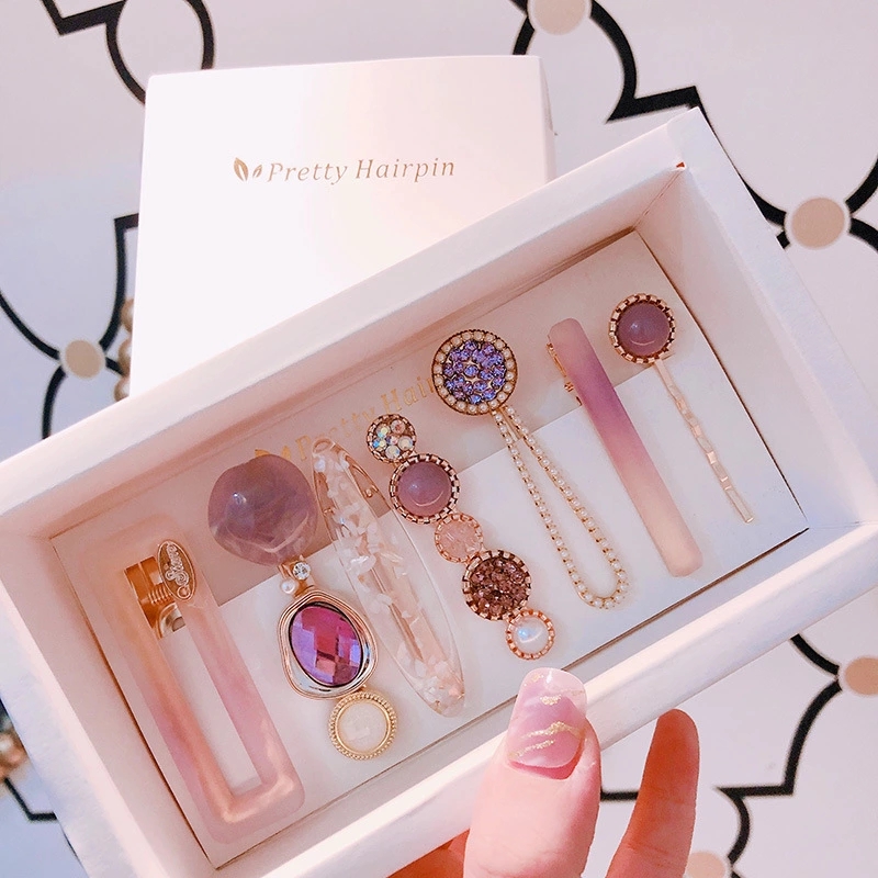Bestseller Deep Sea Mermaid ~ Korean retro Pearl Marble Pattern duckbill clip ins side clip Set wholesale Item Picture