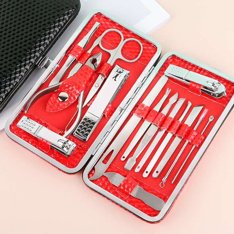 Large 16-piece beauty set, fashionable and portable nail clipper set, multi-functional nail trimming, nail knife and nail clipper set details Picture
