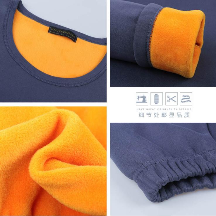 Wholesale of new golden fleece thermal underwear, women's fleece and thickened couple sets, men's long Johns and long pants, and cold-proof underwear Specification image