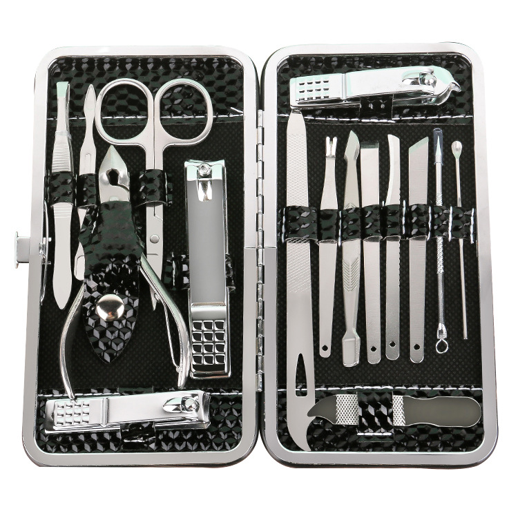 Large 16-piece beauty set, fashionable and portable nail clipper set, multi-functional nail trimming, nail knife and nail clipper set Item Picture