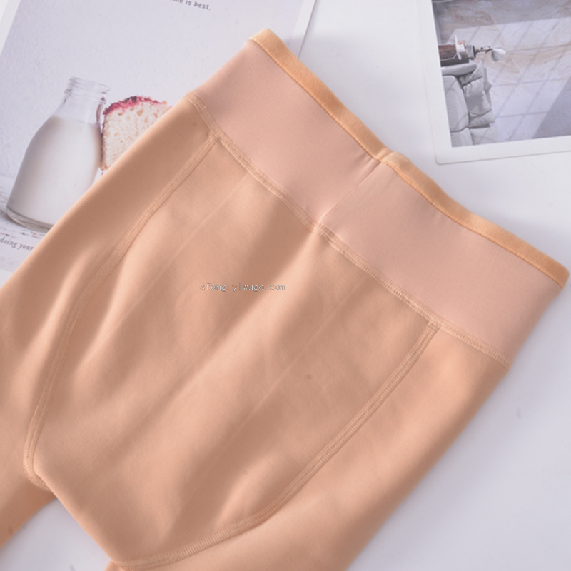 V-shaped waist thickened 380g bare-leg tights for uterine protection and warmth