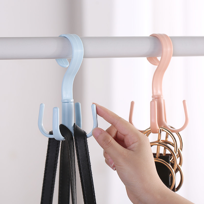 Bag rack, women's bag 4-claw hook, bag hook, school bag, wardrobe storage rack, multi-functional rotating storage rack, S-shaped Specification image