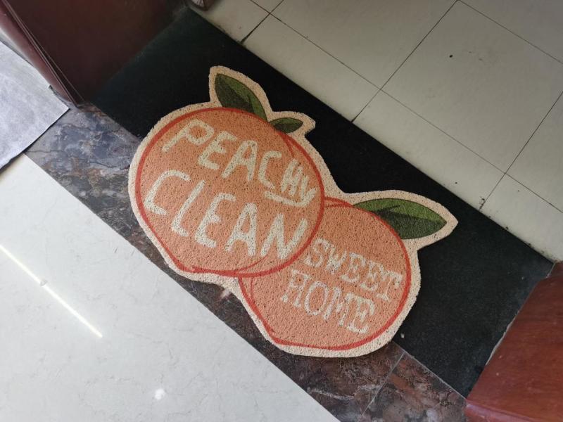 New PVC brushed printed fruit pattern creative children's cute shape game foot mat floor mat details Picture