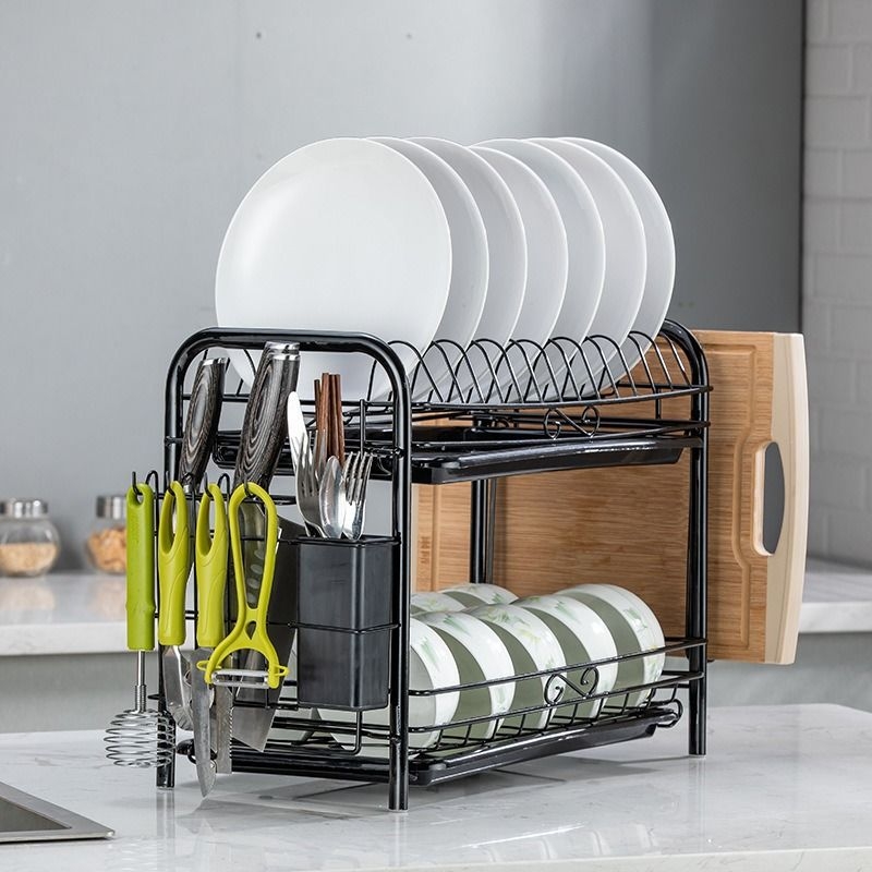 Kitchen storage rack, utensils for drying and washing, draining, bowl rack, bowl cabinet, bowls, plates, chopsticks, knives, storage box, cutlery rack Application Scenario