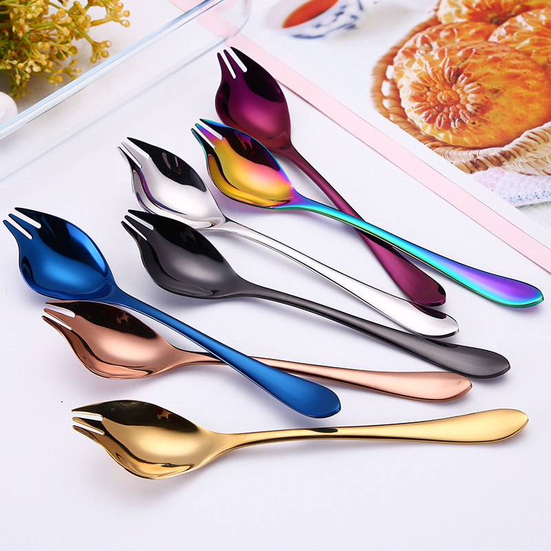 304 stainless steel salad fork, creative spoon fork, instant noodle cup matching fork, fruit fork, Western tableware wholesale