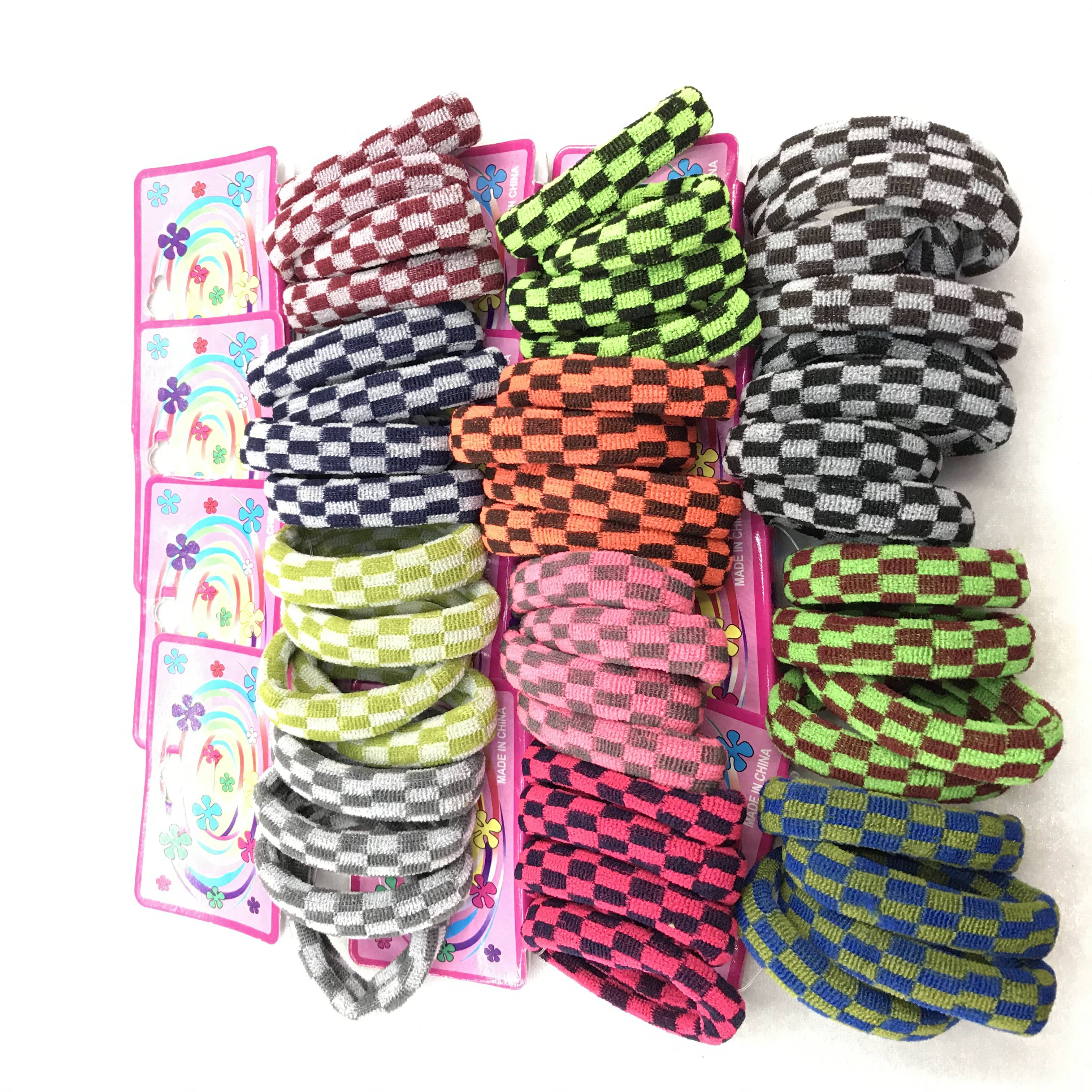 Pop elastic band headband with two-color jacquard small check thumbnail
