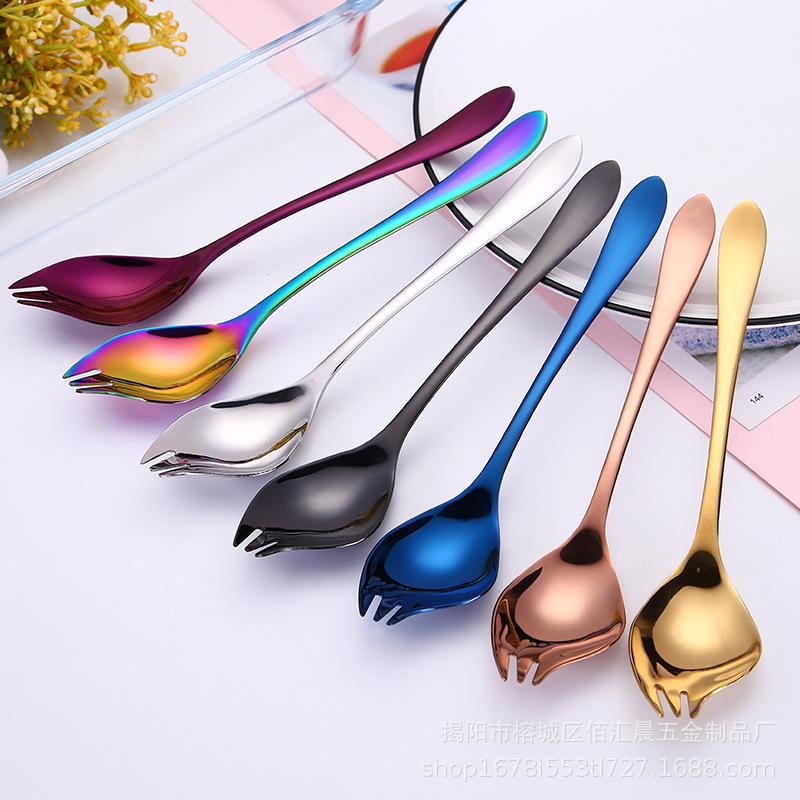 304 stainless steel salad fork, creative spoon fork, instant noodle cup matching fork, fruit fork, Western tableware wholesale Application Scenario