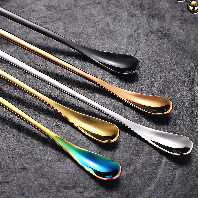 New 304 stainless steel ice ladle, 23cm stirring ladle, long-handled honey ladle, mixing bar ladle available for customization. Factory wholesale Specification image