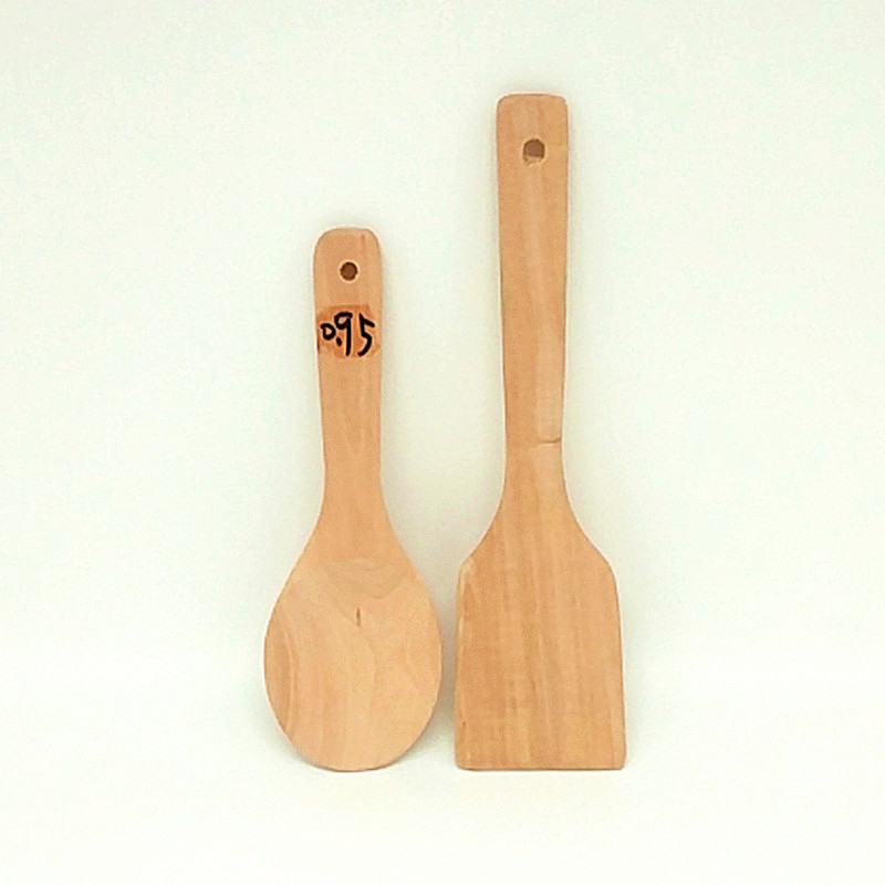 Sunshine Department Store bagged 2 non-stick wooden inclined spatulas, special rice spatulas for stir-frying, long-handled wooden spatulas and pot spatulas details Picture