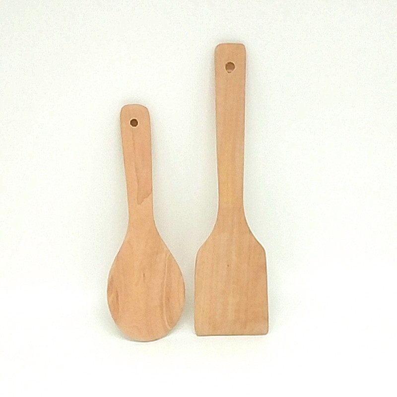 Sunshine Department Store bagged 2 non-stick wooden inclined spatulas, special rice spatulas for stir-frying, long-handled wooden spatulas and pot spatulas Specification image