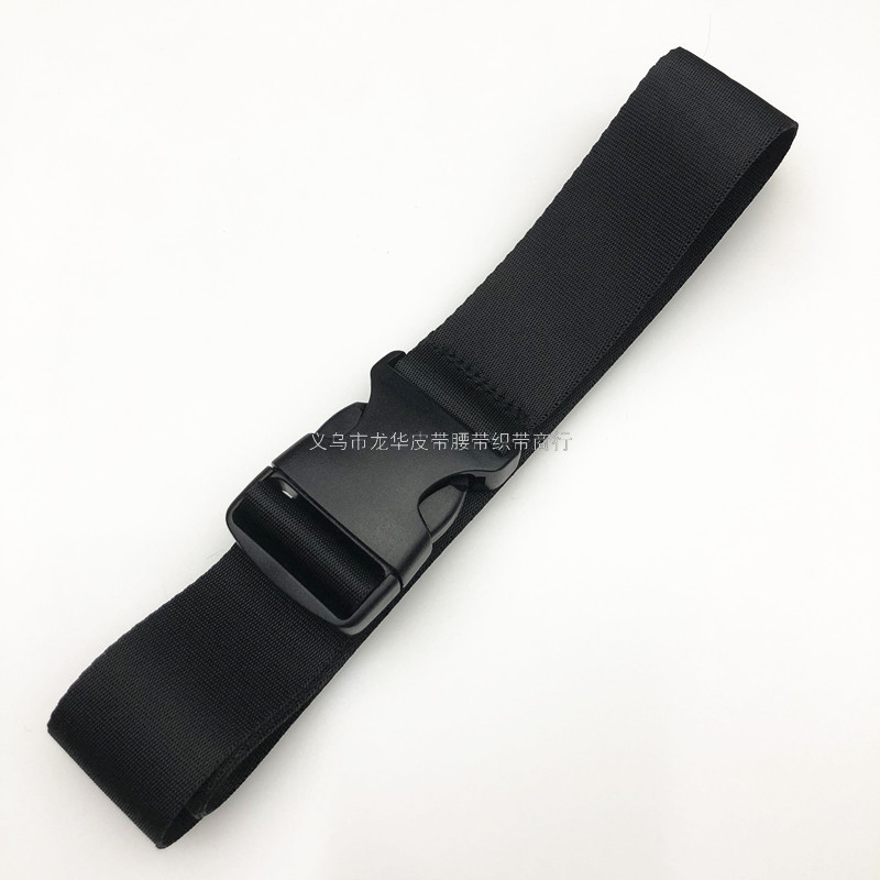 New black, hole-free, versatile adjustable belt with buckle imitation nylon, Korean-style student belt and waist belt