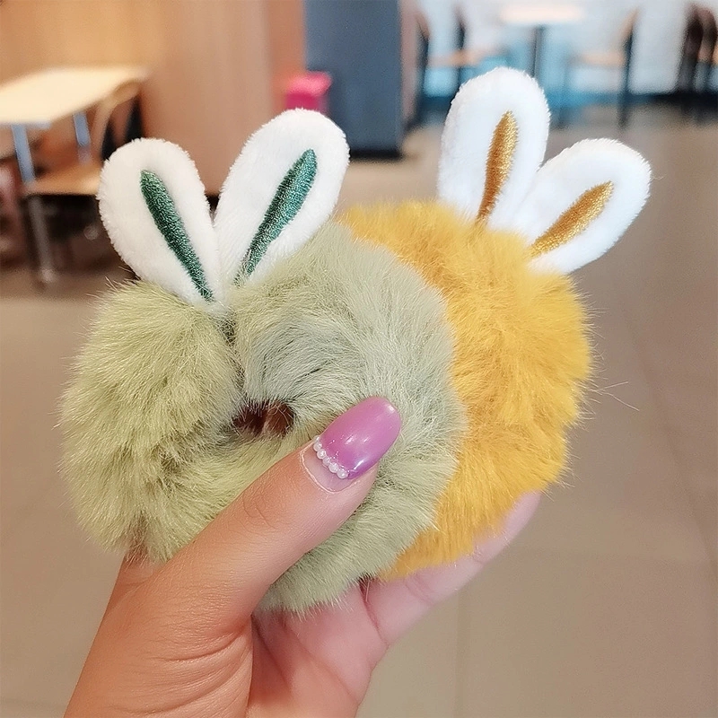 Cute and super adorable rabbit ears, plush hair bands, fur bands, hair ties for children, hair ties, autumn and winter hair accessories and headwear full figure