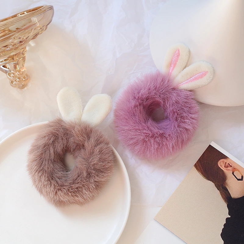 Cute and super adorable rabbit ears, plush hair bands, fur bands, hair ties for children, hair ties, autumn and winter hair accessories and headwear Application Scenario
