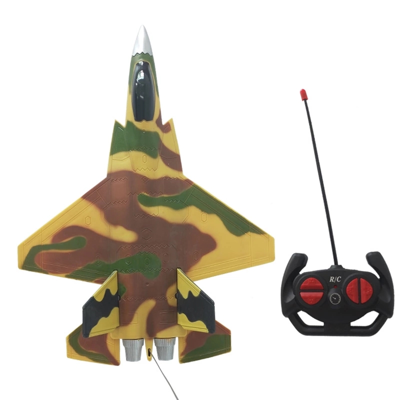 Children's toy aircraft, four-channel remote-controlled fighter aircraft model, land running toy with lights, gift box set details Picture