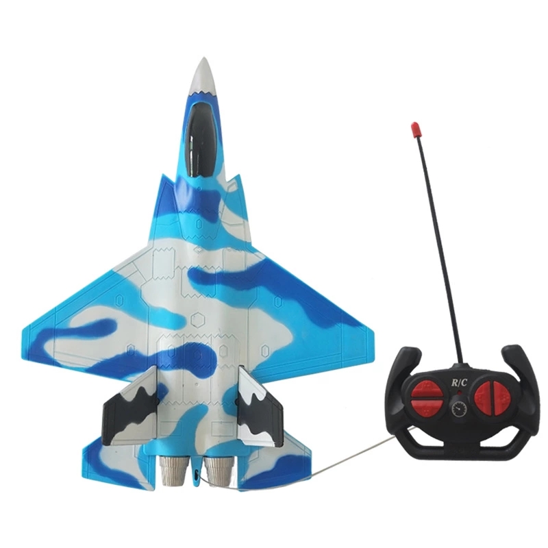 Children's toy aircraft, four-channel remote-controlled fighter aircraft model, land running toy with lights, gift box set full figure