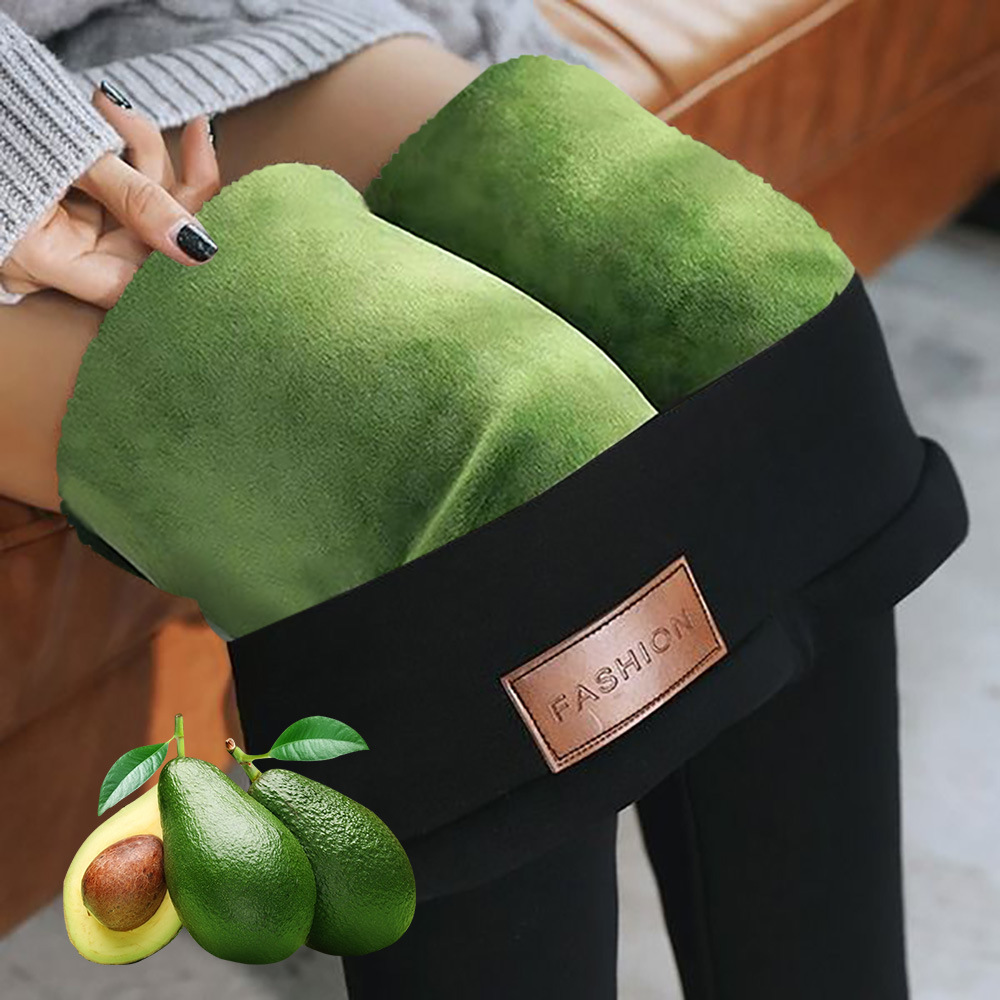 美骆诗牛油果润肤打底裤外穿冬季保暖乳木果羊羔绒加厚大码高腰裤