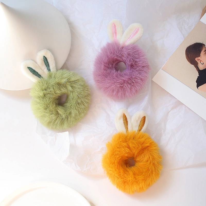 Cute and super adorable rabbit ears, plush hair bands, fur bands, hair ties for children, hair ties, autumn and winter hair accessories and headwear Specification drawing